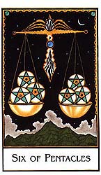 Palladini Tarot: Six of Pentacles (Success)